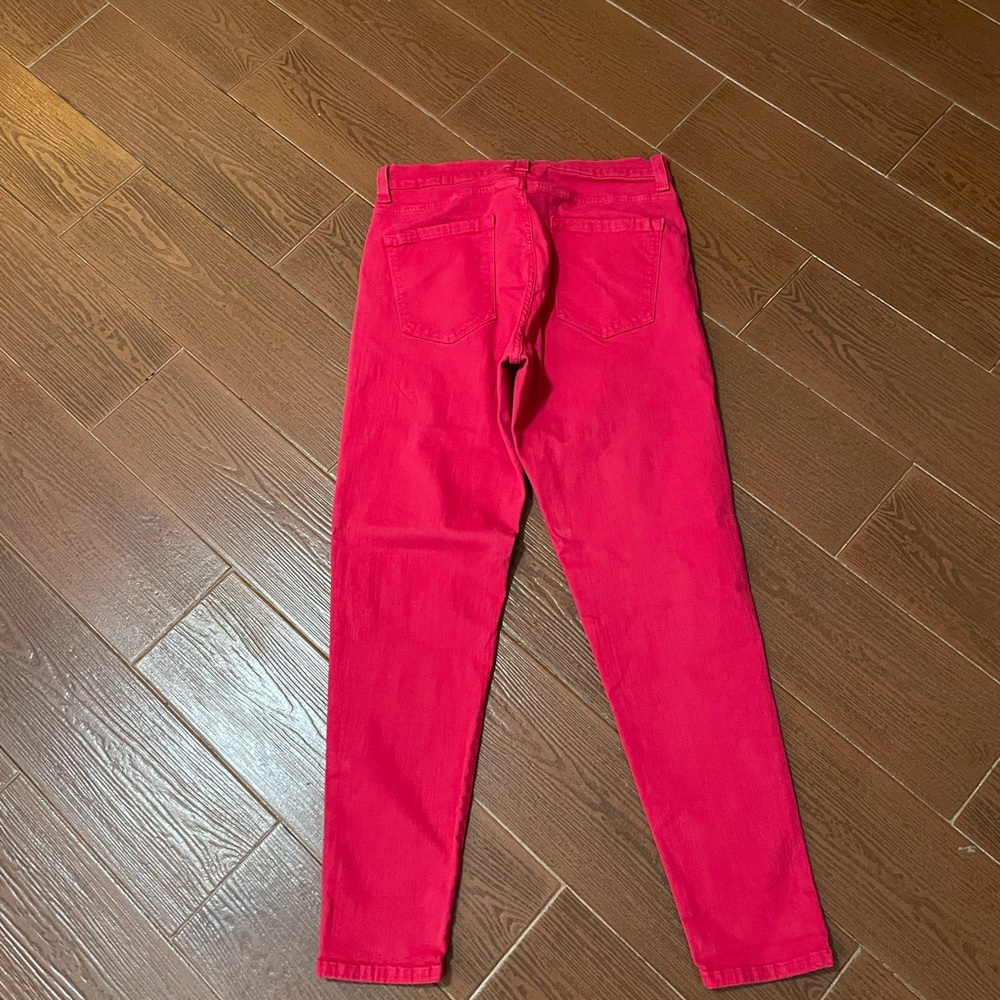 Karen Kane Red skinny Jean size 14 high rise cotton spandex stretch five pockets - Picture 5 of 12